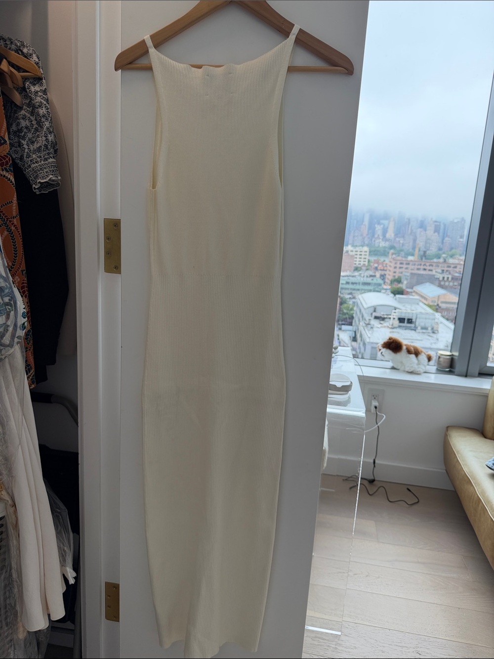 Reformation Cream Ribbed V-Neck Slip - Picture 5 of 5